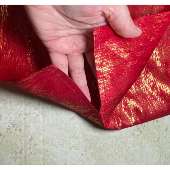 Erena Red & Gold Metallic Sleeveless Tank Top XL Silk Blend Holiday Party Glam - Picture 6 of 6